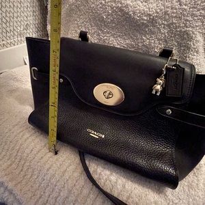Coach satchel. High quality leather. Comes with bear Coach charm